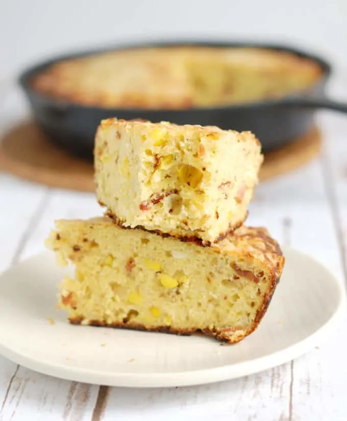slices of smoked cornbread with chipotle