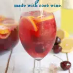 an image of pink lemonade sangria for pinterest with text overlay