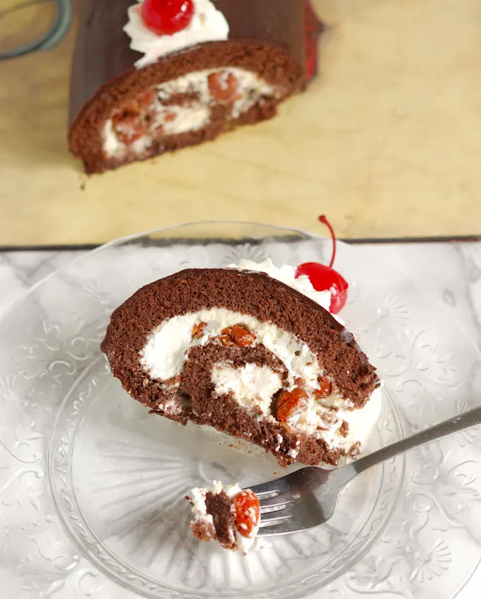 black forest cake roll