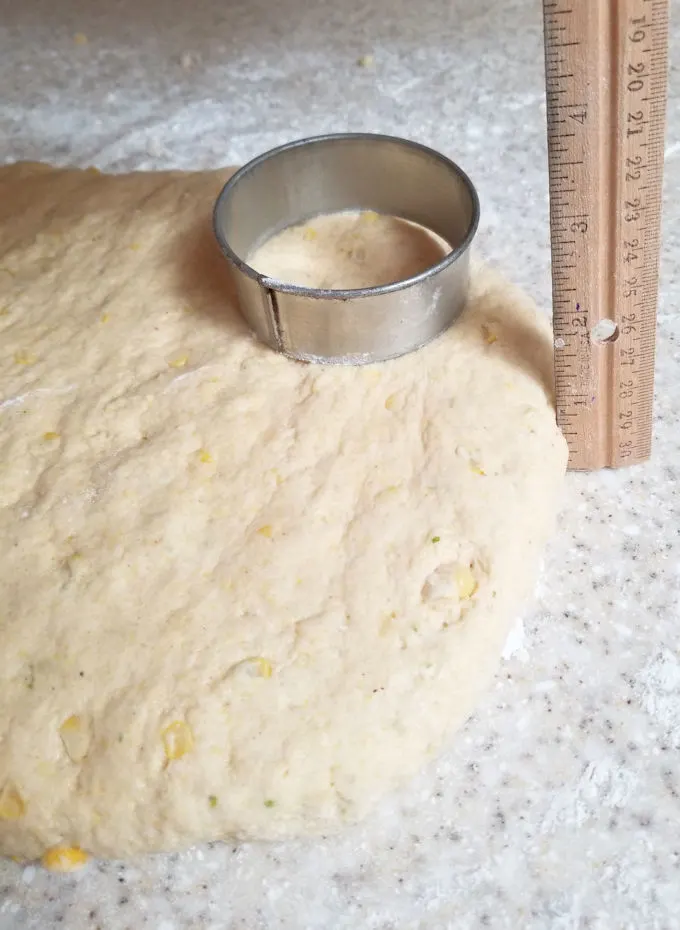 cutting scone dough