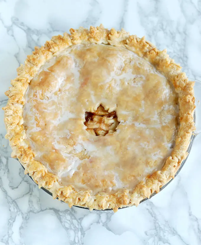 Maple Apple Pie with maple glaze