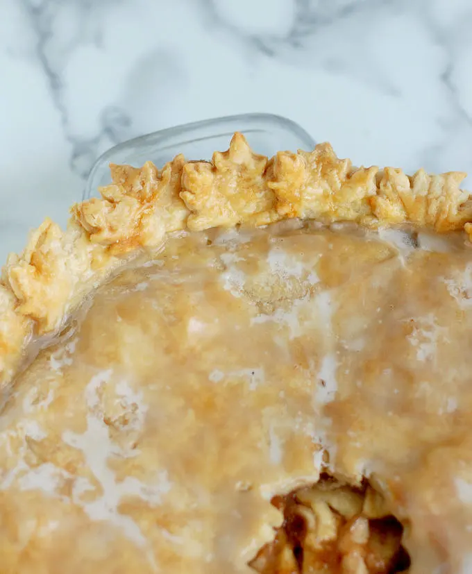 Maple Apple Pie with maple glaze