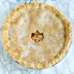 a pinterest image for maple glazed apple pie with text overlay.
