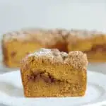 a pinterest image for pumpkin coffee cake