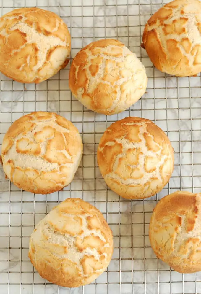 dutch tiger bread on a cooling rack