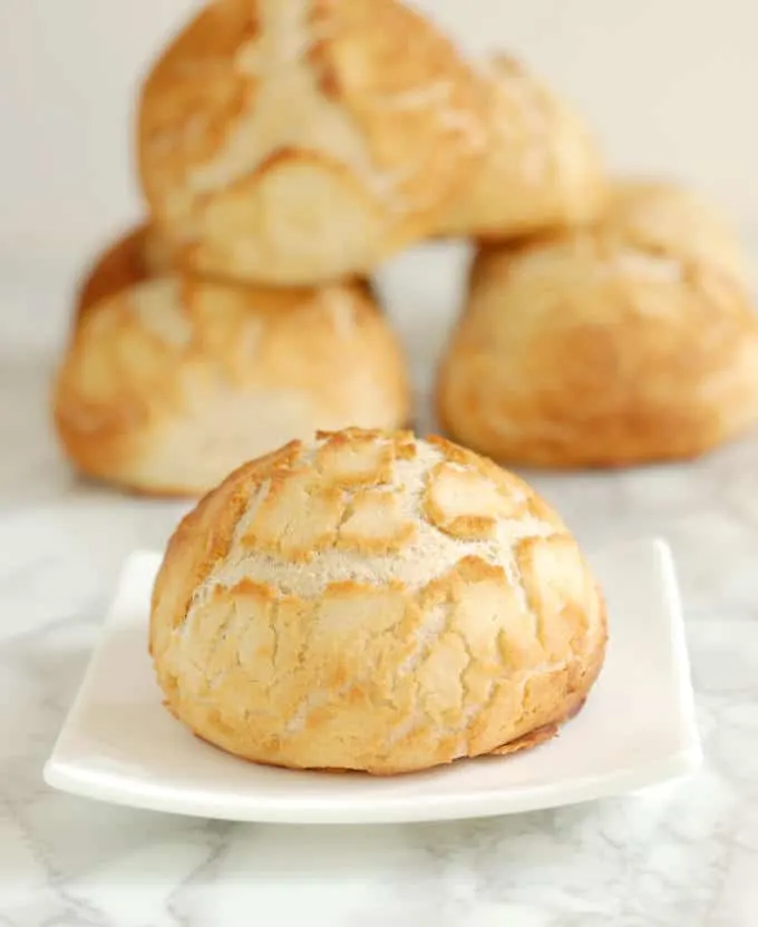 a dutch tiger bread roll on a plate