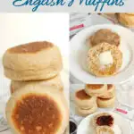 a pinterest image for multi grain english muffins with text overlay.
