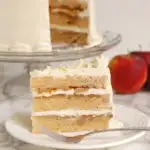 apple upside down layer cake with maple butterceam