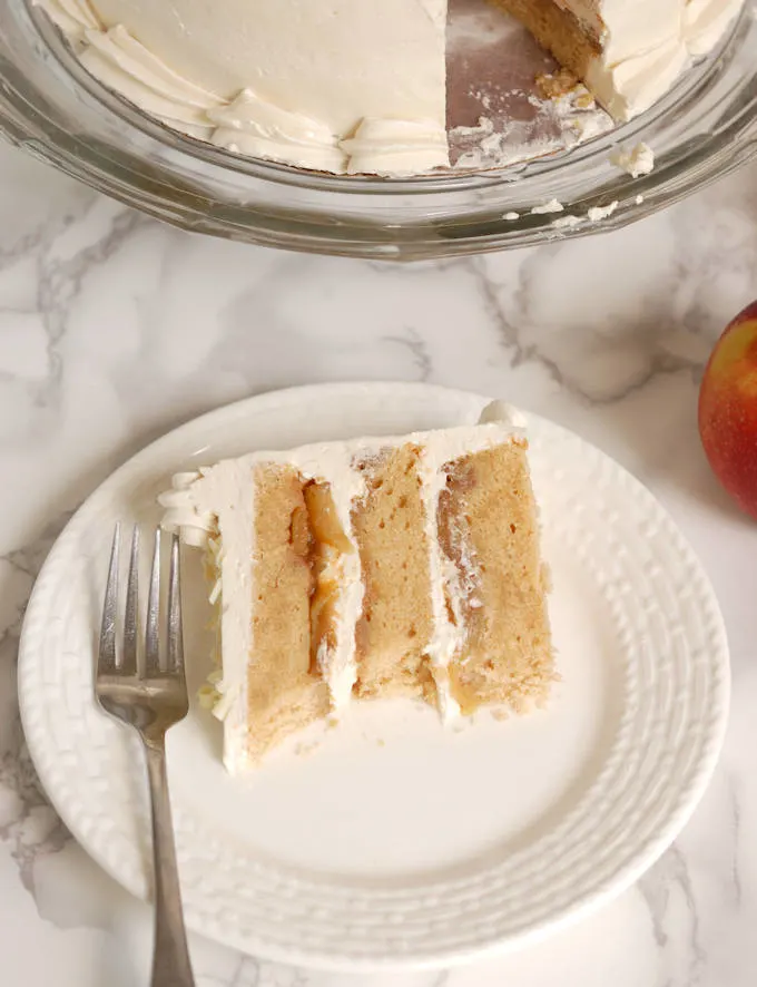 apple upside down layer cake with maple buttercream