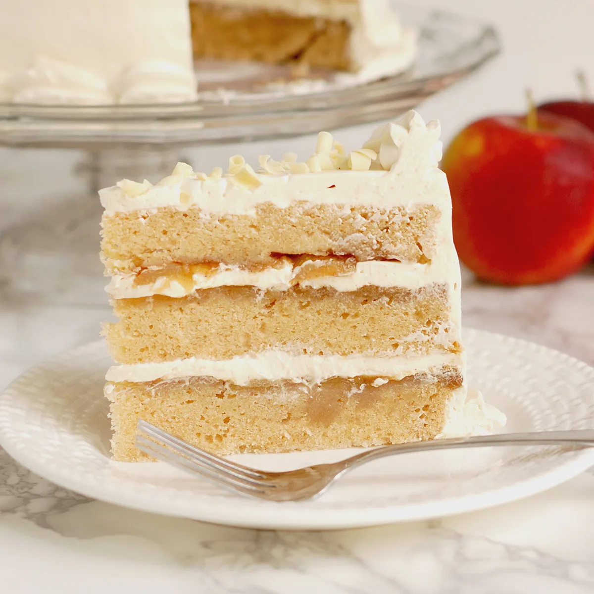 Apple Upside Down Layer Cake with Maple Buttercream