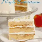 a pinterest image for apple maple cake with text overlay.