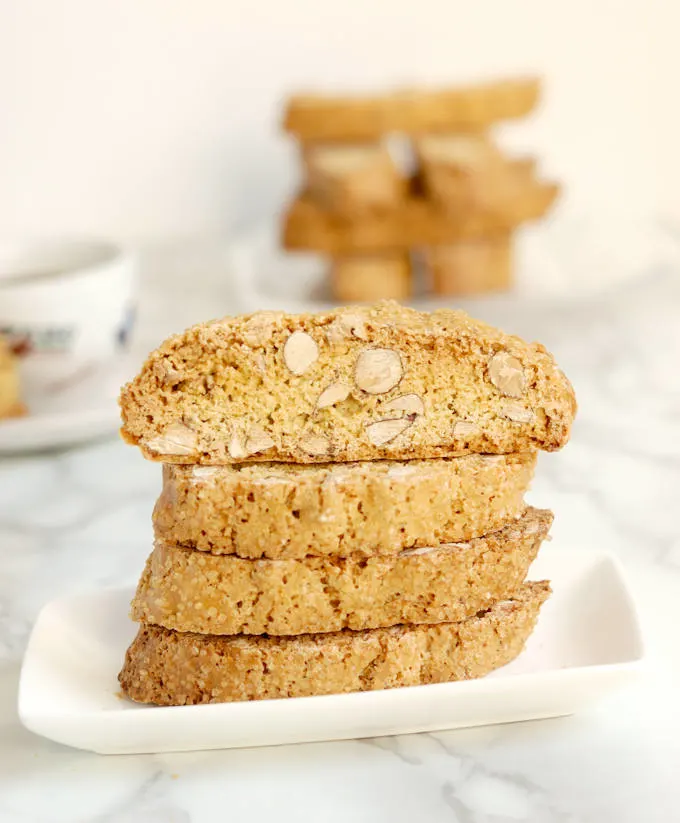  a plate with 4 Anise & Orange Biscotti