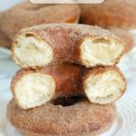 a pinterest image for sourdough donuts with text overlay.