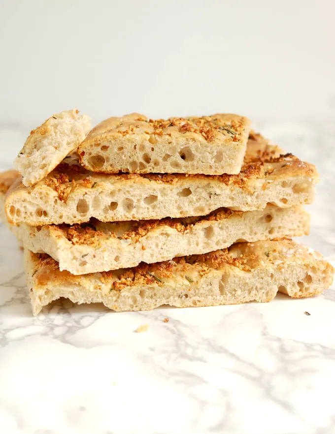 slices of sourdough focaccia