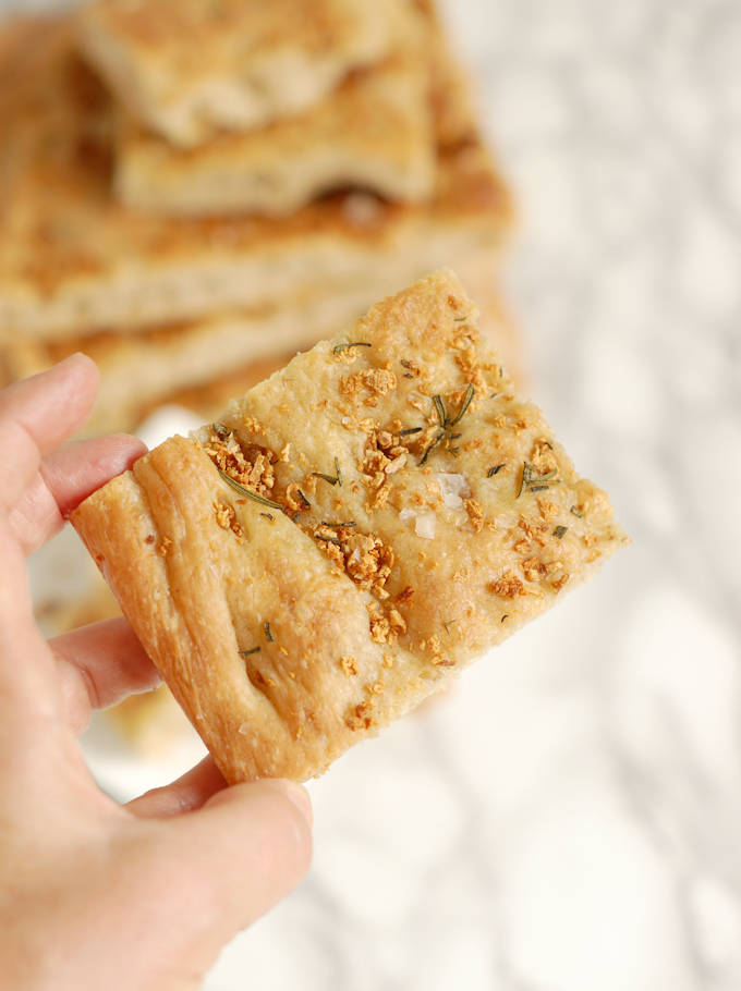 Sourdough Focaccia with Crispy Garlic & Rosemary BreadBakers