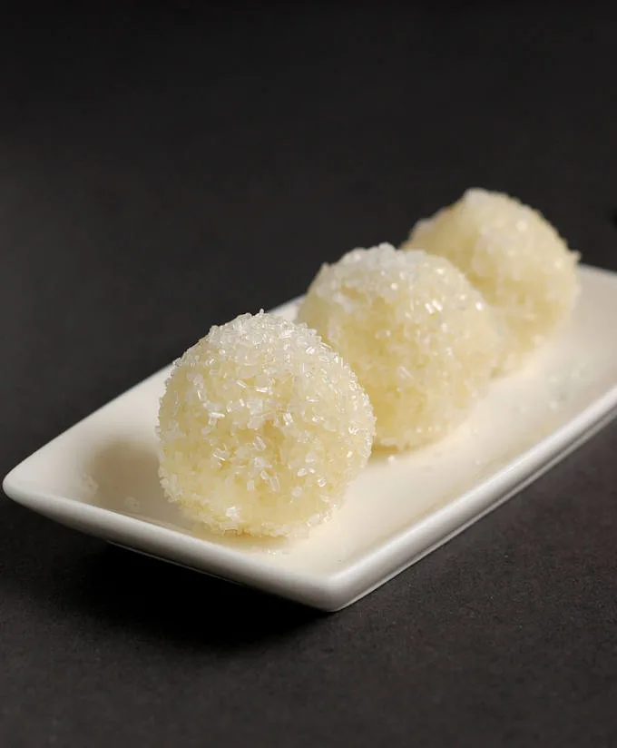 a tray of Snowball Truffles