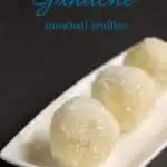 a pinterest image for white chocolate snowball truffle recipe