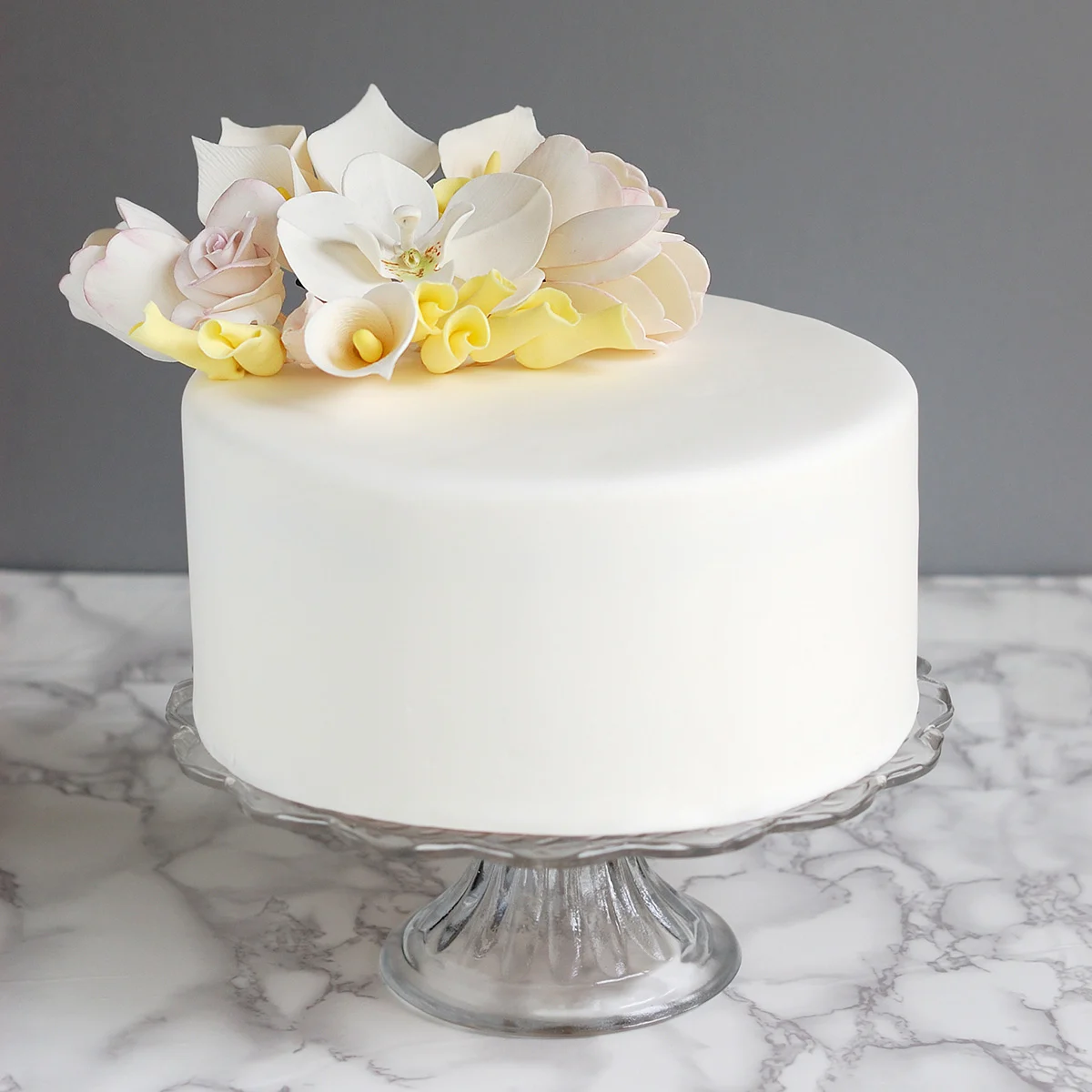 Plain White Fondant Cake Plain White Fondant Cake
