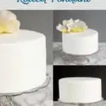 a pinterest image of fondant cakes with text overlzy