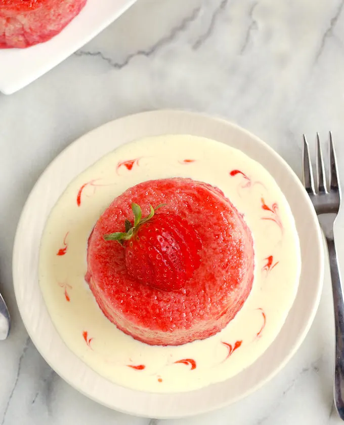 creme anglaise with summer pudding
