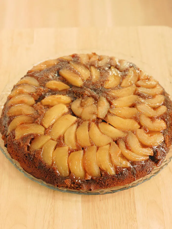 pear upside down gingerbread cake