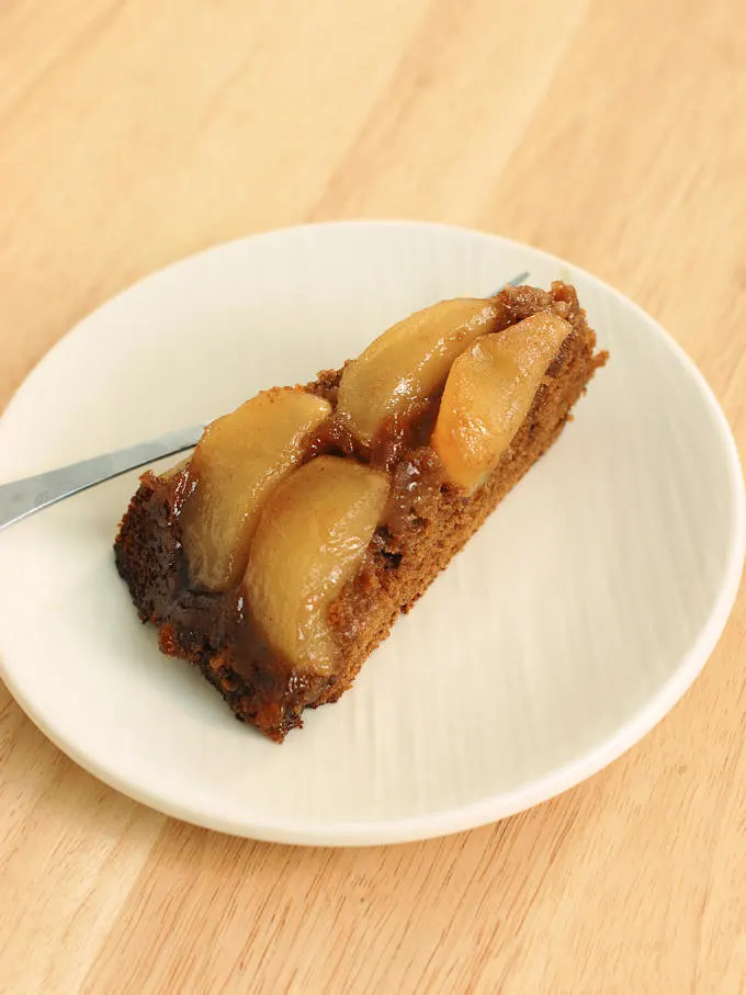 pear upside down gingerbread cake