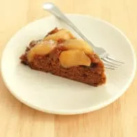 Pear Upside Down Gingerbread Cake