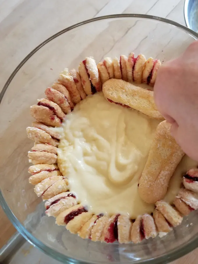 showing how to build trifle layers
