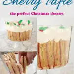 a pinterest image for sherry trifle recipe with text overlay