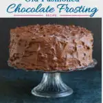 an image of a chocolate cake for pinterest with text overlay