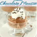 a pinterest image for classic chocolate mousse recipe