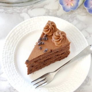 Chocolate Whipped Cream in a chocolate sponge cake