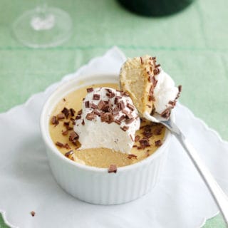 a ramekin with Baileys pot de creme