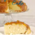 a pinterest image for mango upside down cake