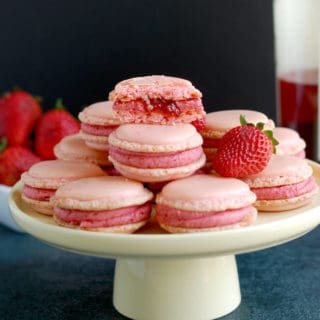 strawberry rose macarons