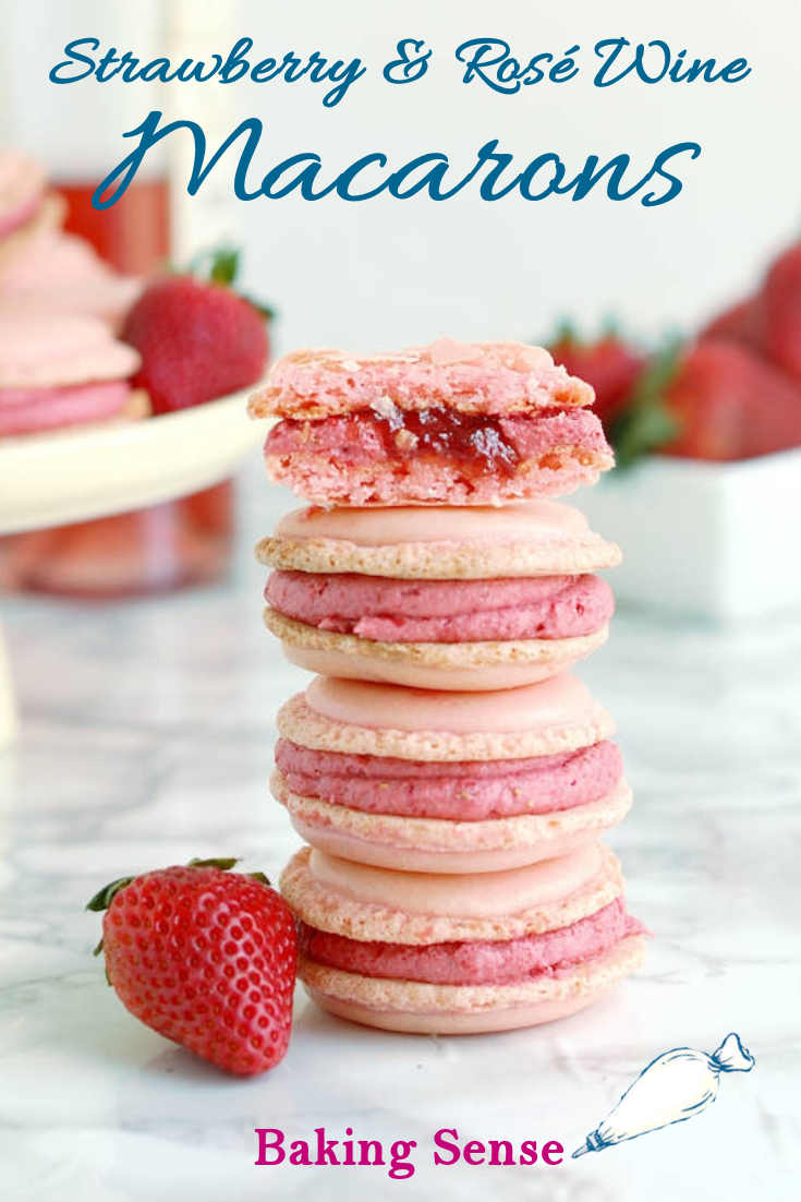 Strawberry & Rosé Wine Macarons - With Video - Baking Sense®