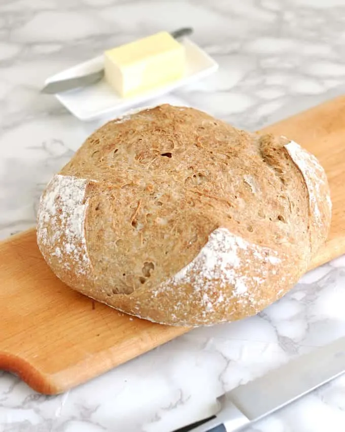 Whole grain low knead bread