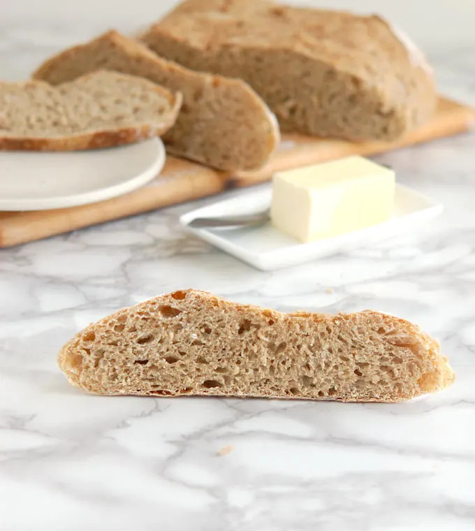 whole grain low knead bread