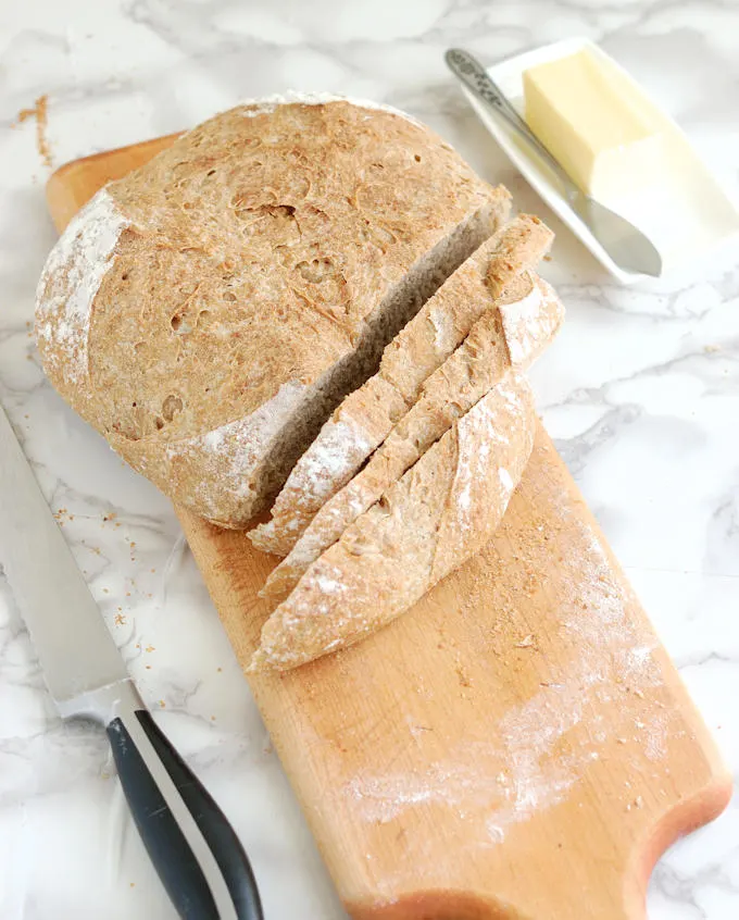 whole grain low knead bread