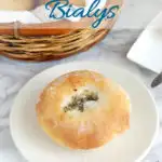 a pinterest image for bialy recipe
