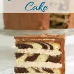 Pinterest image for mocha cake with text overlay.