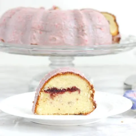 Strawberries & Cream Bundt Cake