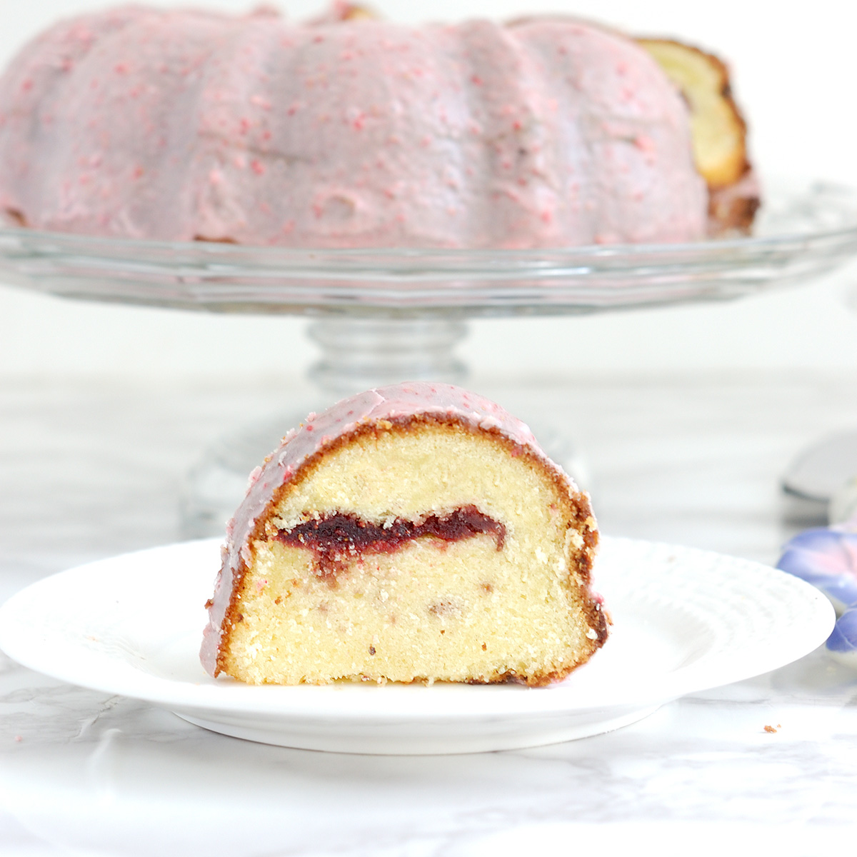 Strawberries & Cream Bundt Cake