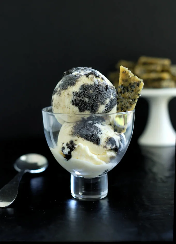 Rippled Black Sesame Ice Cream