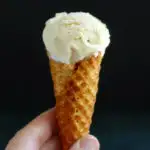 brown sugar ice cream on a cone