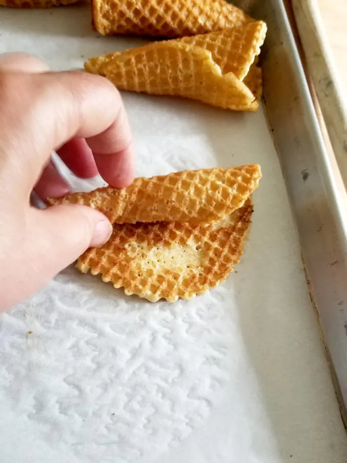 shaping an ice cream cone