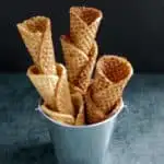 ice cream cones in a bucket