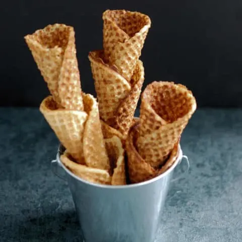 ice cream cones in a bucket