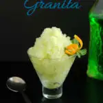 a pinterest image for melon granita recipe