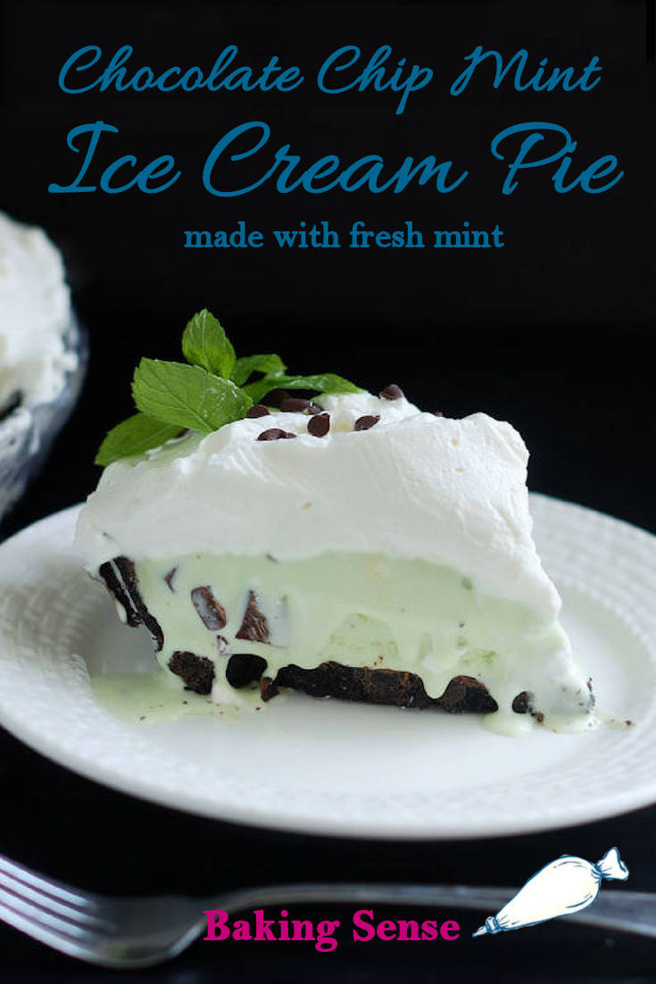 Fresh Mint Chocolate Chip Ice Cream Pie Baking Sense